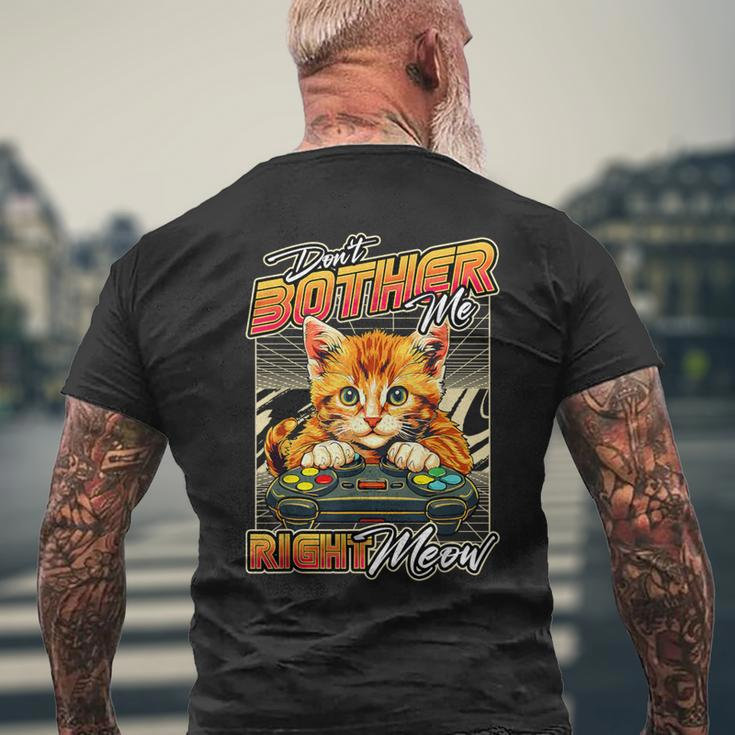 Gamer Cat Gaming Boys Video Game & Cat Lover Men's T-shirt Back Print Gifts for Old Men