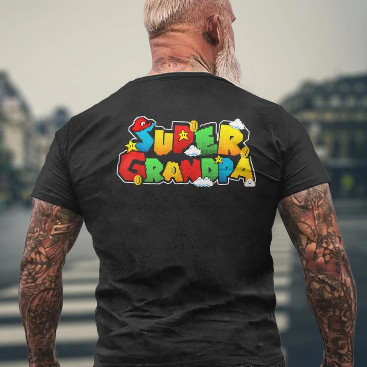 Gamer Super Grandpa Family Matching Game Super Grandpa Men's T-shirt Back Print Gifts for Old Men