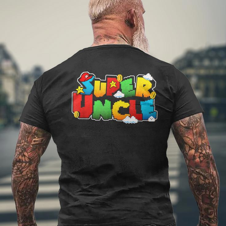 Gamer Super Uncle Family Matching Game Super Uncle Superhero Men's T-shirt Back Print Gifts for Old Men