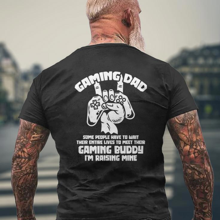 Gaming Dad Video Gamer Daddy Father's Day Gaming Mens Back Print T-shirt Gifts for Old Men