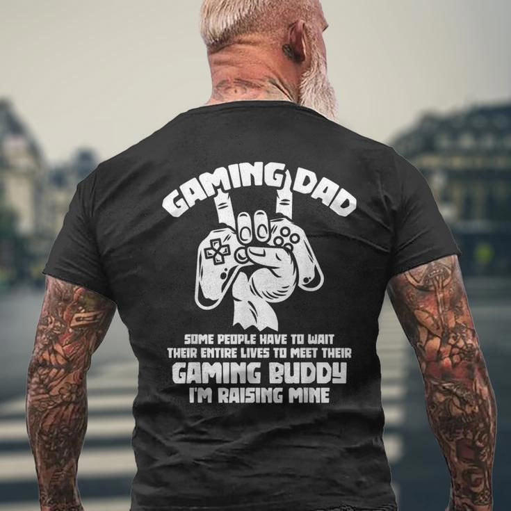 Gaming Dad Video Gamer Daddy Fathers Day Gaming Men's T-shirt Back Print Gifts for Old Men