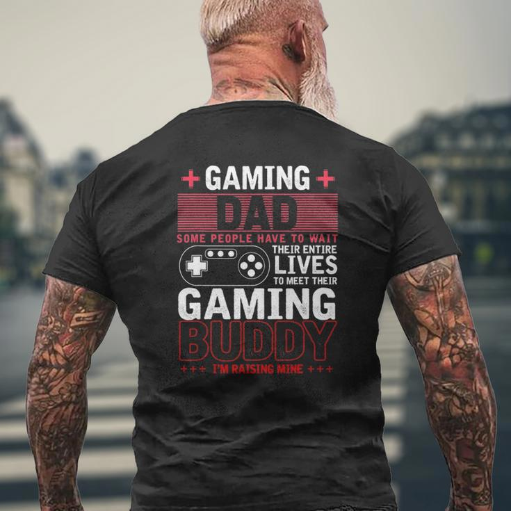 Gaming Dad Video Games Father's Day Gamer Gaming Mens Back Print T-shirt Gifts for Old Men