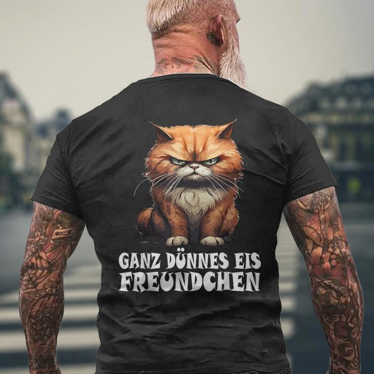 Ganz Dünnes Eis Freundchen Katze T-Shirt mit Rückendruck Geschenke für alte Männer