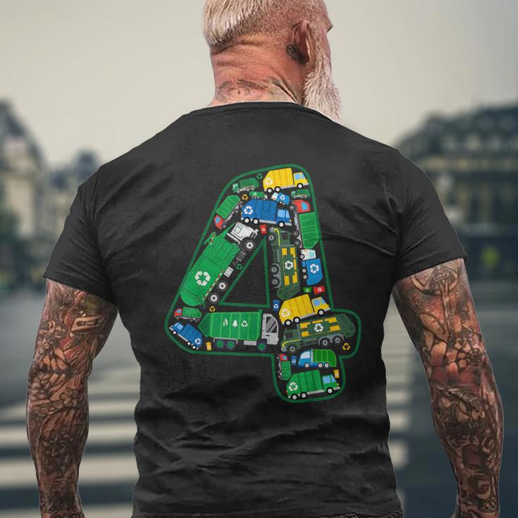 Garbage Truck Boy 4Th Birthday 4 Years Old Garbage Truck Boy Men's T-shirt Back Print Gifts for Old Men