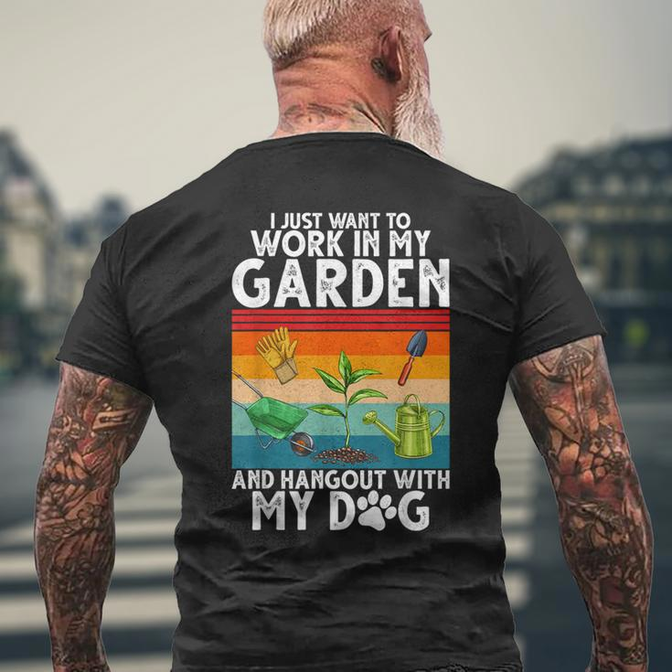 Gardening Garden Lover Gardener Dog Lover Plants Women Men's T-shirt Back Print Gifts for Old Men