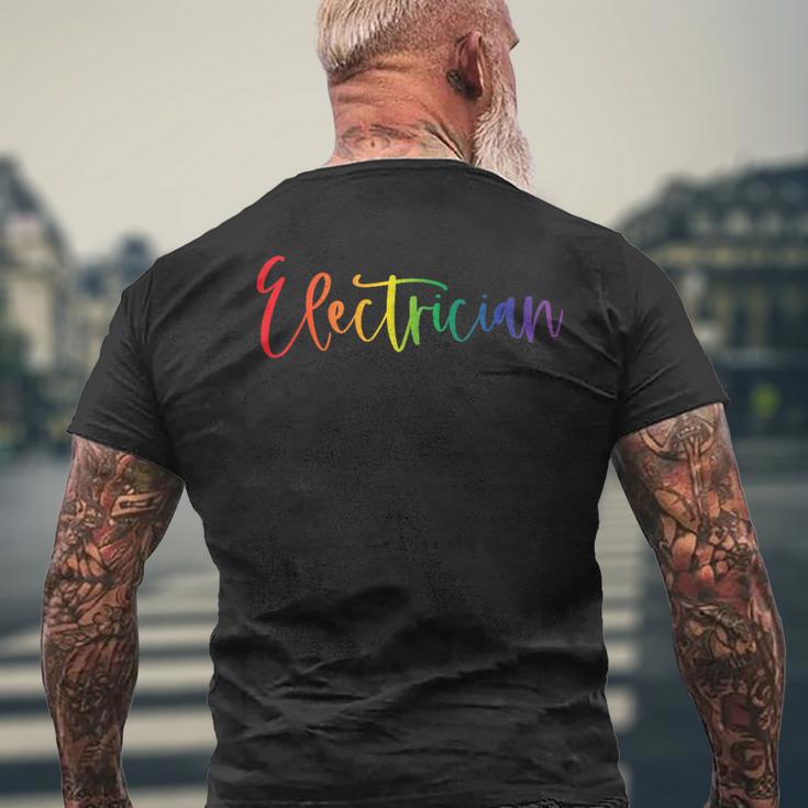 Gay Lesbian Transgender Pride Electrician Lives Matter Men's T-shirt Back Print Gifts for Old Men