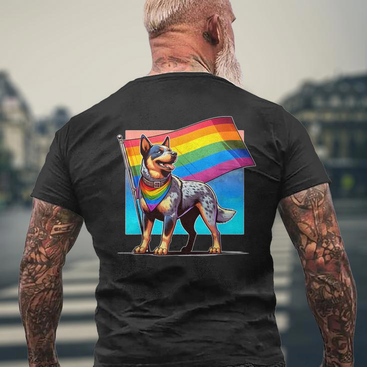 Gay Pride Lgbt Australian Cattle Dog Men's T-shirt Back Print Gifts for Old Men