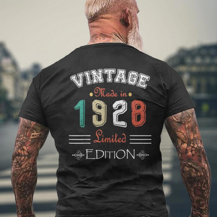 Geboren Im Jahr 1928Intage Hergestellt Im Jahr 1928 Geburtstag Jahrestag 96 T-Shirt mit Rückendruck Geschenke für alte Männer