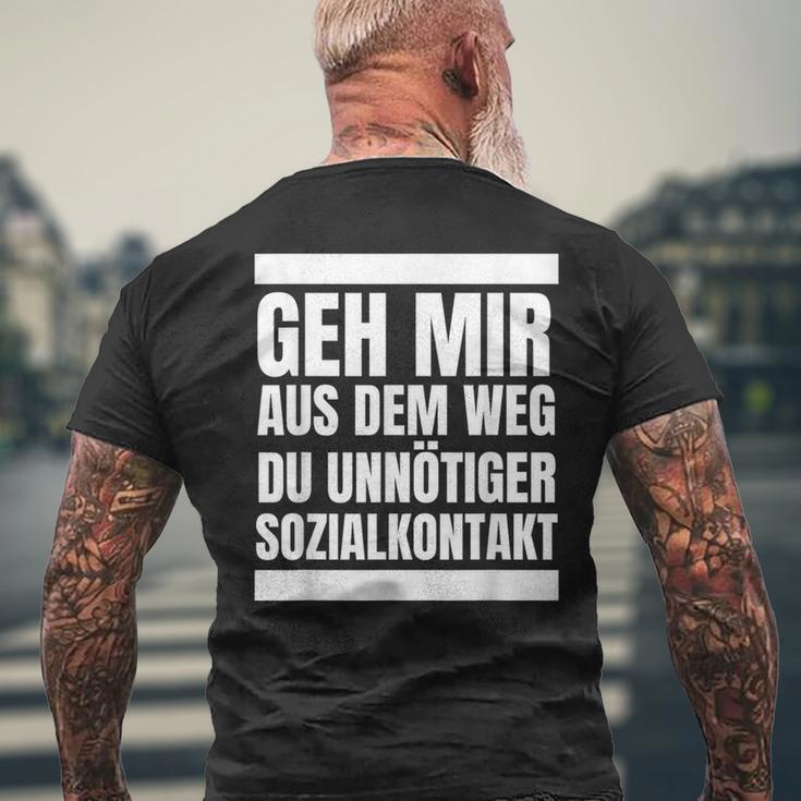 “Geh Mir Aus Dem Weg Du Unnötiger Sozialkontakt” T-Shirt mit Rückendruck Geschenke für alte Männer