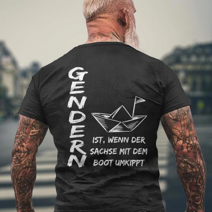 Gendern Ist Wenn Der Sachs Mit Dem Boot Herren Schwarz Kurzärmliges Herren-T-Kurzärmliges Herren-T-Shirt Geschenke für alte Männer