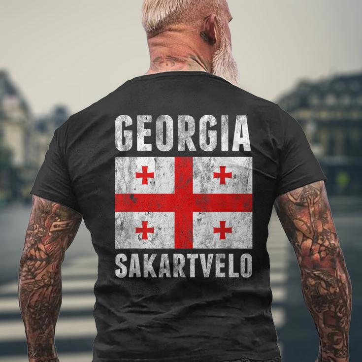 Georgia Georgia Sakartvelo Flag S T-Shirt mit Rückendruck Geschenke für alte Männer