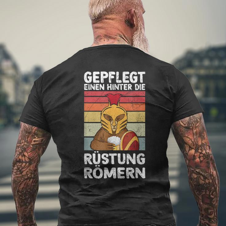 Gepfleeinen Hinter Die Armor Römern Celebration Party T-Shirt mit Rückendruck Geschenke für alte Männer