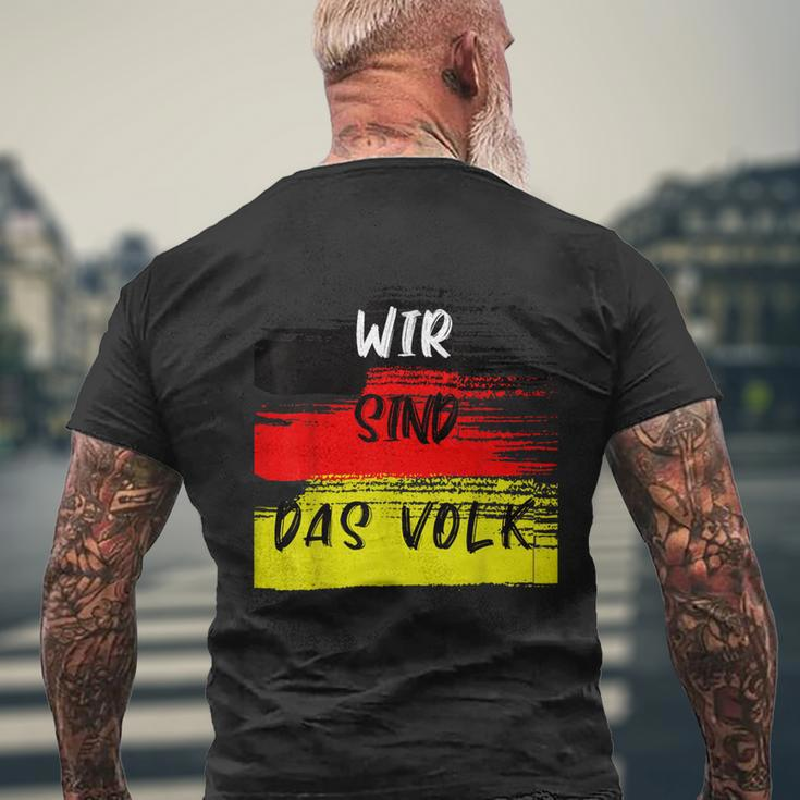 With German Flag Wir Sind Das Volk Gray T-Shirt mit Rückendruck Geschenke für alte Männer