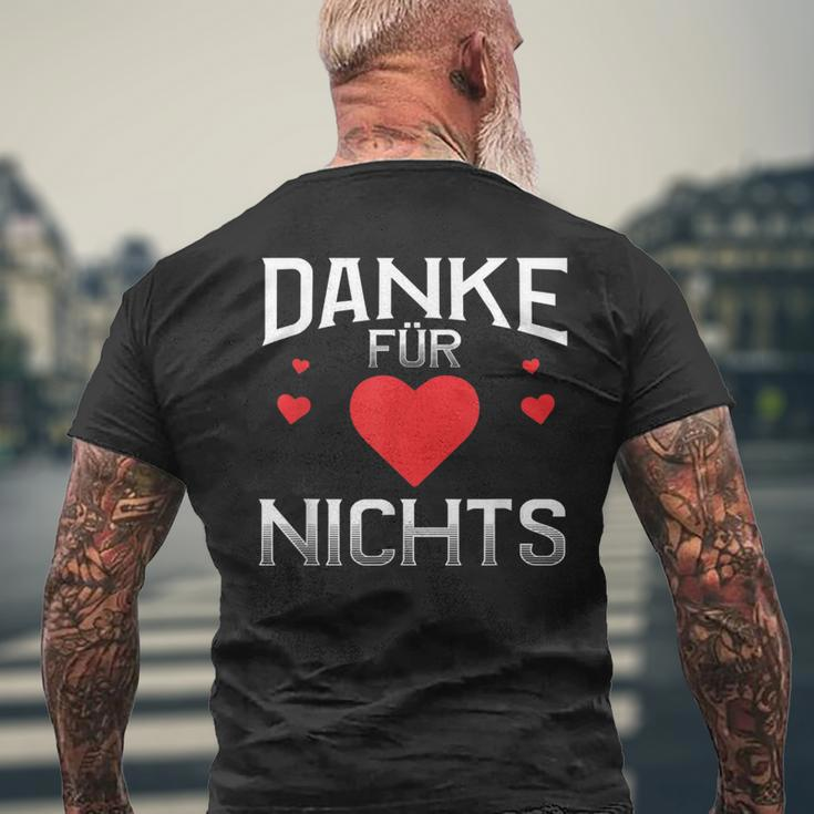 German Proverb Best Danke Für Nichts T-Shirt mit Rückendruck Geschenke für alte Männer
