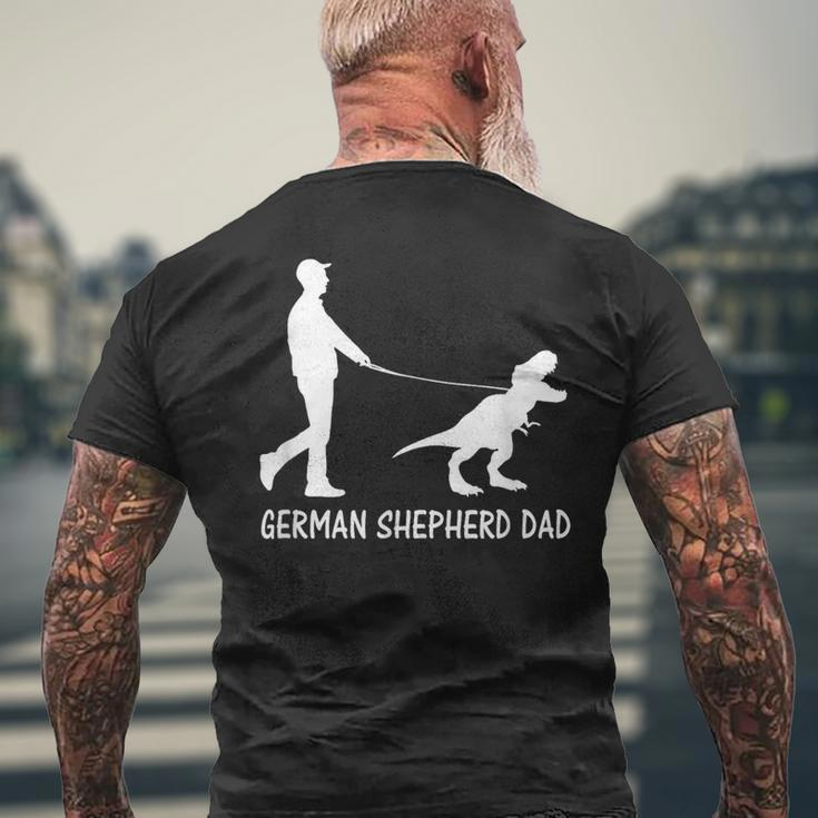 German Shepherd Dad Dinosaur Gsd Owners Father's Day Men's T-shirt Back Print Gifts for Old Men