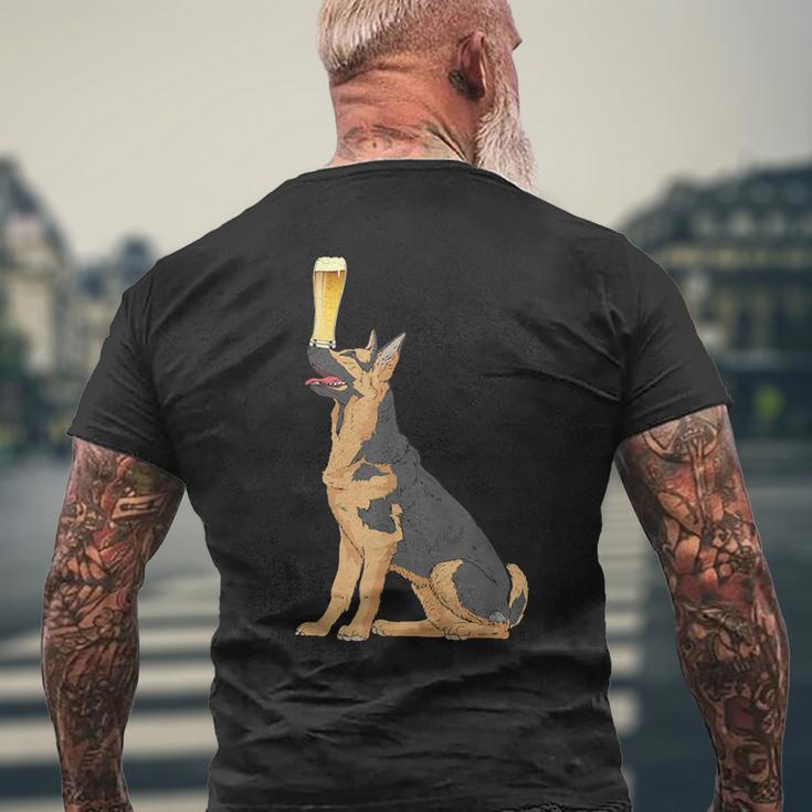 German Shepherd Vintage Dogs Craft Beer Men's T-shirt Back Print Gifts for Old Men