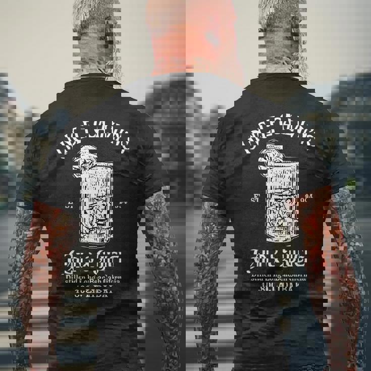 Gin And Juice Est 1994 Distilled In Long Beach California Men's T-shirt Back Print Gifts for Old Men