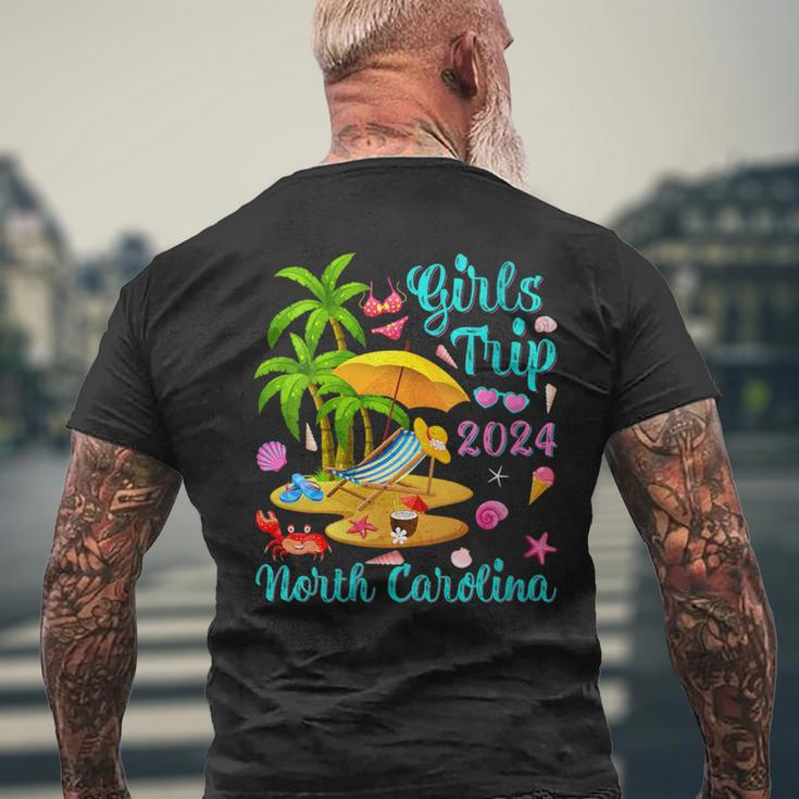 Girls Trip 2024 Palm Tree Sunset North Carolina Beach Men's T-shirt Back Print Gifts for Old Men
