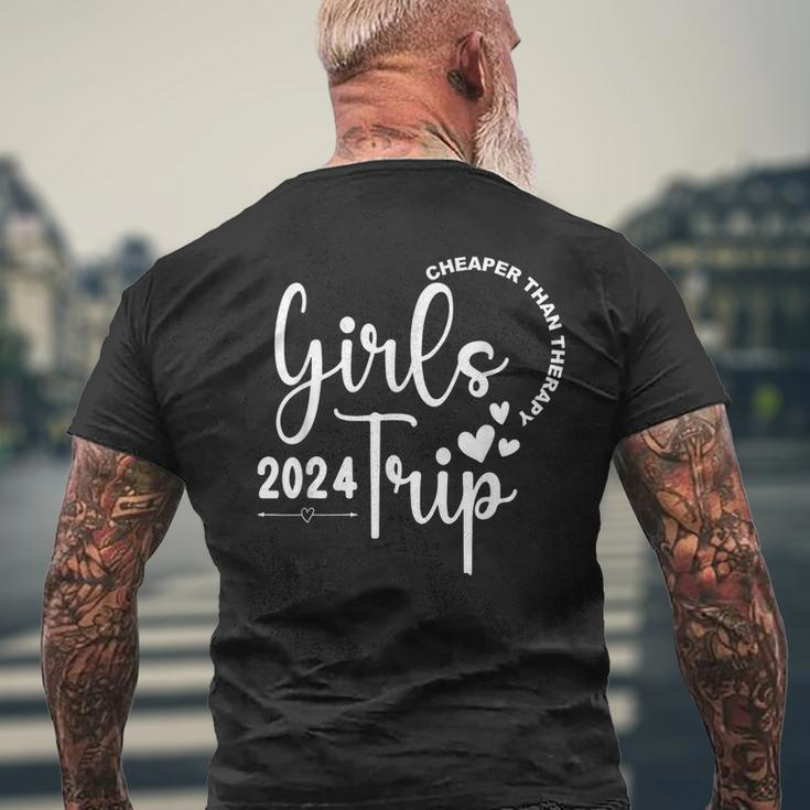 Girls Trip Cheapers Than Therapy 2024 Besties Trip Vacation Men's T-shirt Back Print Gifts for Old Men