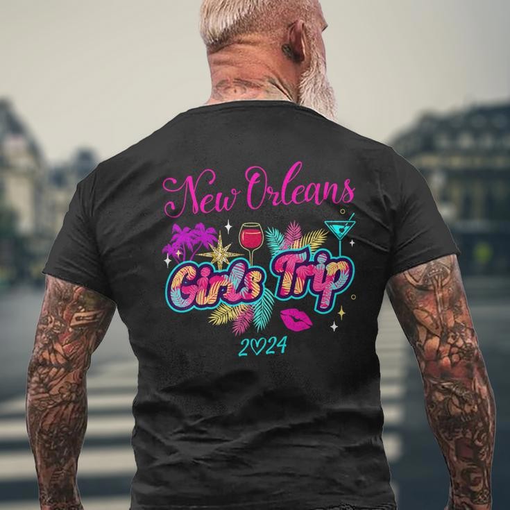 Girls Trip New Orleans 2024 Girls Weekend Birthday Squad Men's T-shirt Back Print Gifts for Old Men