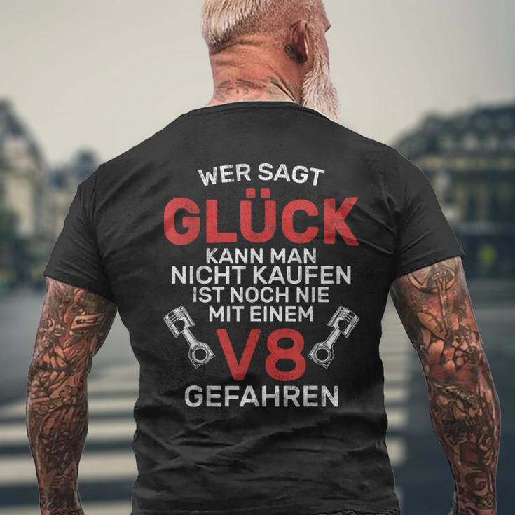 Glück Kann Man Kaufen V8 Motor Werkstatt Tuning T-Shirt mit Rückendruck Geschenke für alte Männer