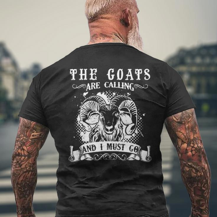 Goa The Goats Is Calling And I Must Go Men's T-shirt Back Print Gifts for Old Men