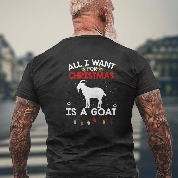 Goat Christmas All I Want For Christmas Is A Goat Mens Back Print T-shirt Gifts for Old Men