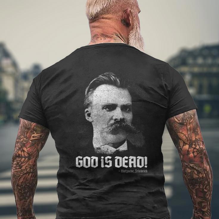 God Is Dead Friedrich Nietzsche Quote Philosopher Philosophy T-Shirt mit Rückendruck Geschenke für alte Männer