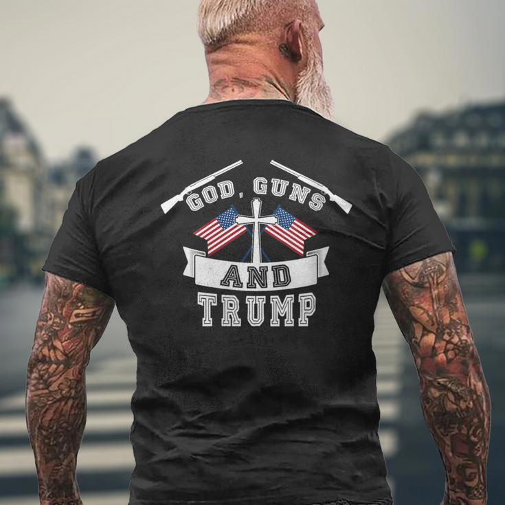 God Guns And Trump Us President Election Donald Trump 2024 Men's T-shirt Back Print Gifts for Old Men