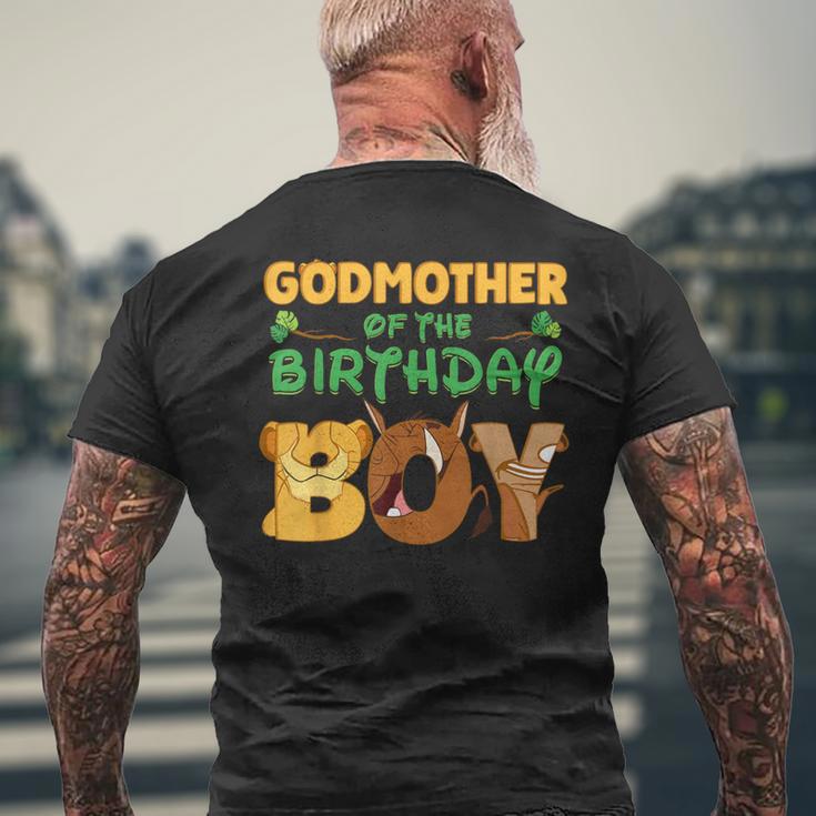 Godmother Of The Birthday Boy Lion Family Matching Men's T-shirt Back Print Gifts for Old Men