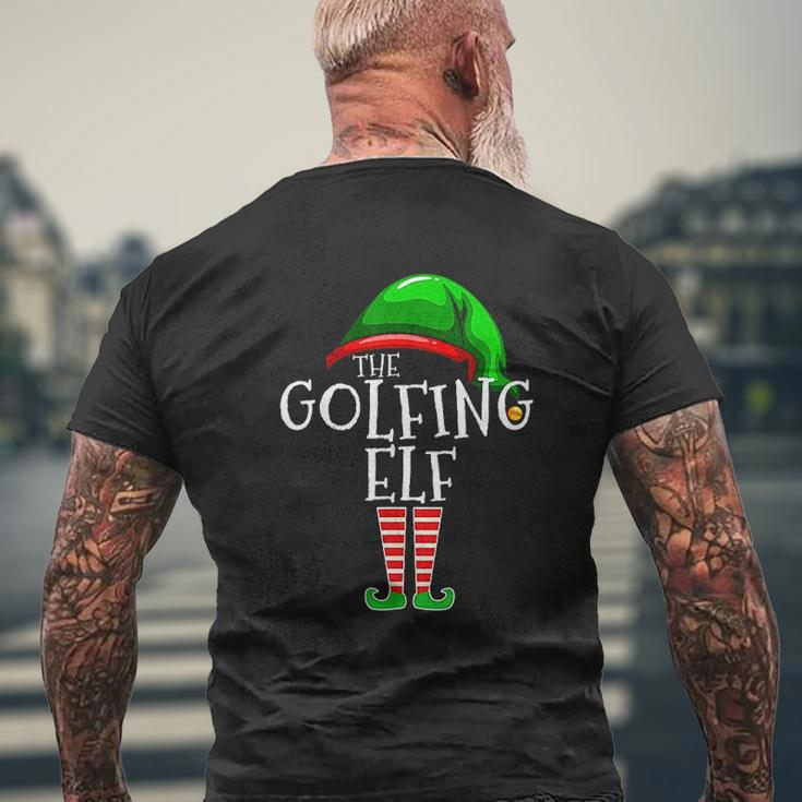 Golfing Elf Family Matching Group Christmas Golf Dad Mens Back Print T-shirt Gifts for Old Men