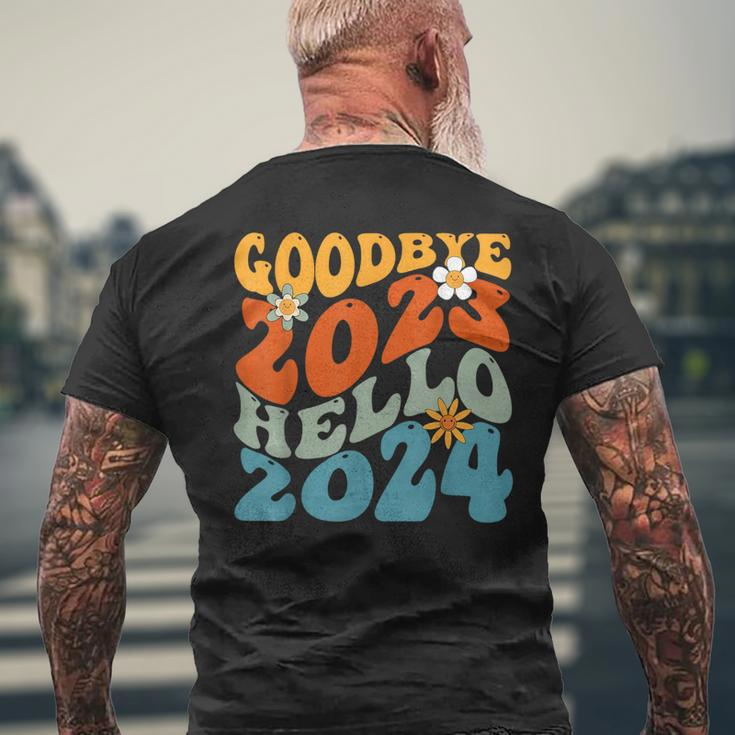 Goodbye 2023 Hello 2024 Happy New Year Men's T-shirt Back Print Gifts for Old Men