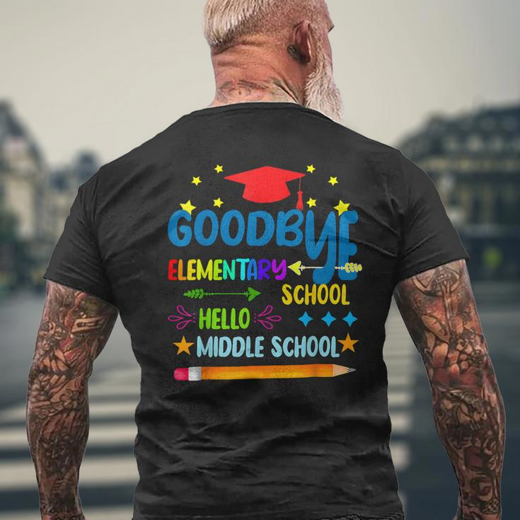 Goodbye Elementary Hello Middle School Graduation 2024 Men's T-shirt Back Print Gifts for Old Men