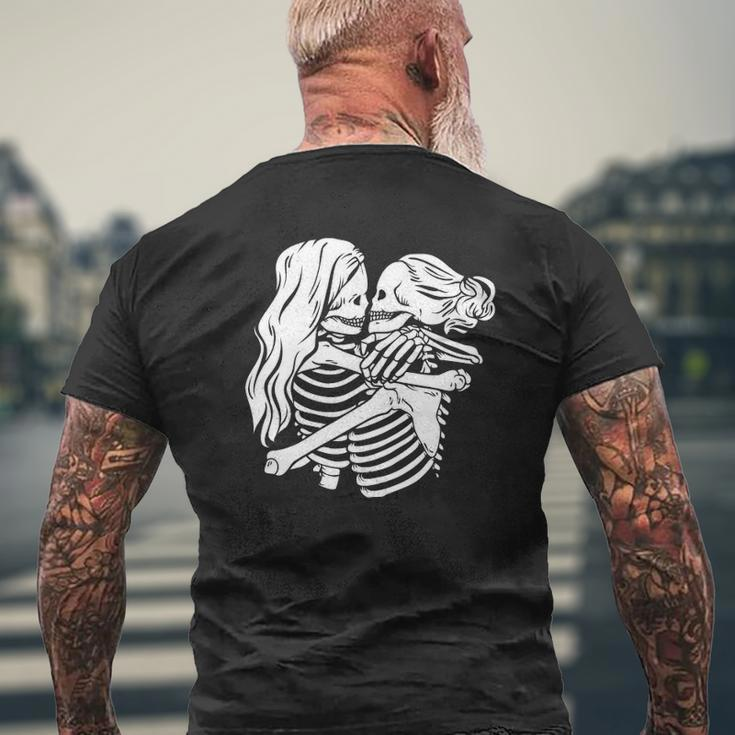 Gothic Alt Clothing Female Kissing Skulls Mall Goth Clothing Mens Back Print T-shirt Gifts for Old Men