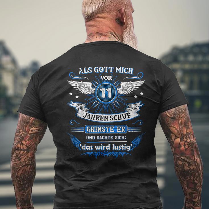 Gott Grinste Vor 11 Jahren German L Kurzärmliges Herren-T-Kurzärmliges Herren-T-Shirt, Lustiges Spruch Tee Geschenke für alte Männer