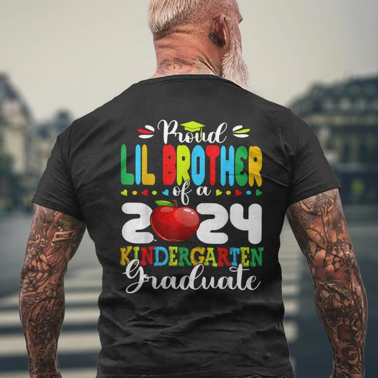 Graduation Proud Lil Brother Of A 2024 Kindergarten Graduate Men's T-shirt Back Print Gifts for Old Men