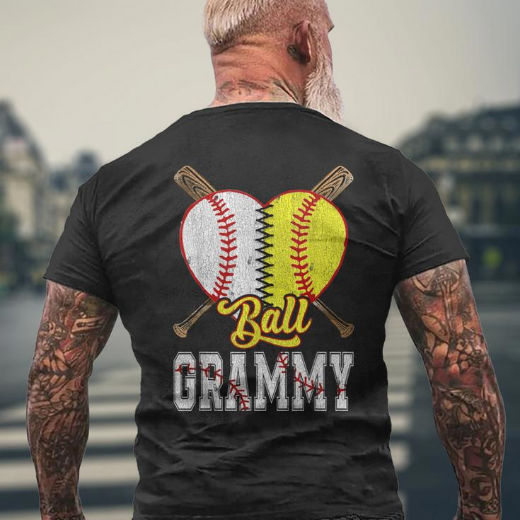 Grammy Of Both Ball Grammy Baseball Softball Pride Men's T-shirt Back Print Gifts for Old Men