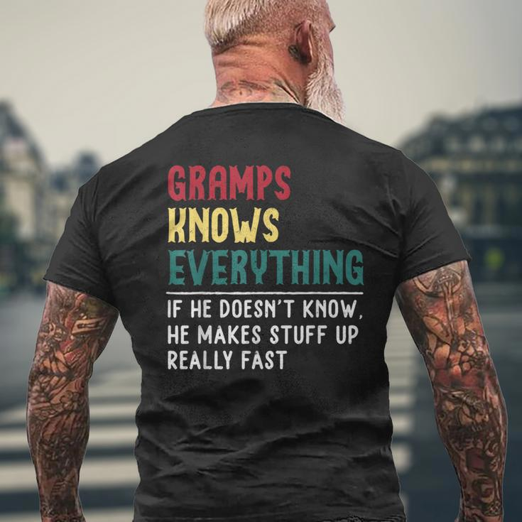 Gramps Know Everything Fathers Day For Grandpa Gramps Men's T-shirt Back Print Gifts for Old Men