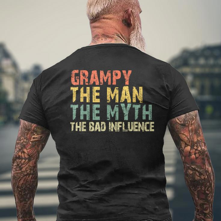 Grampy The Man Myth Bad Influence Vintage Men's T-shirt Back Print Gifts for Old Men