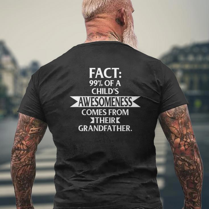 Grandfather 99 Child's Awesomeness From Grandfather Mens Back Print T-shirt Gifts for Old Men