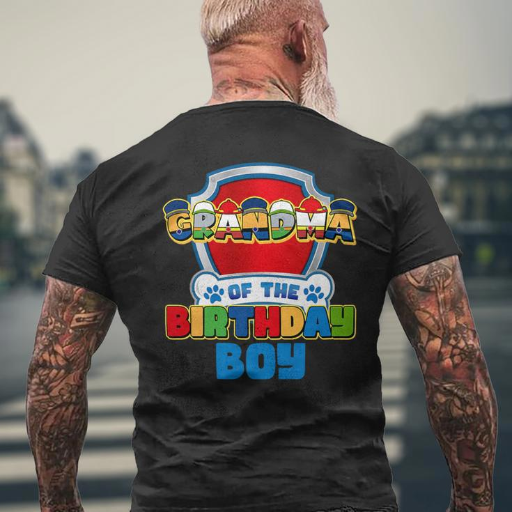 Grandma Of The Birthday Boy Dog Paw Family Matching Men's T-shirt Back Print Gifts for Old Men