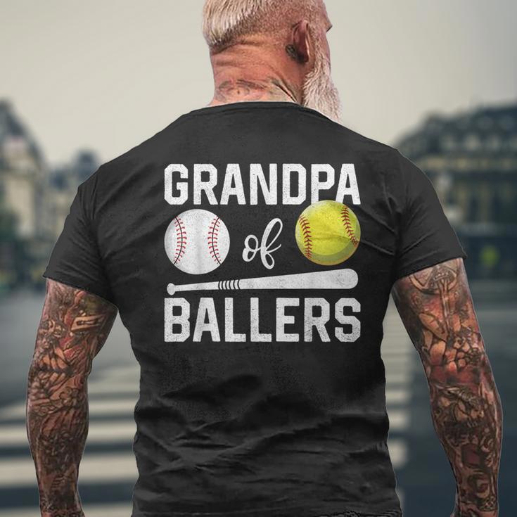 Grandpa Of Ballers Baseball Softball Father's Day Men's T-shirt Back Print Gifts for Old Men