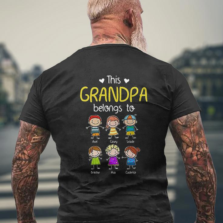 This Grandpa Belongs To Personalized Grandpa Mens Back Print T-shirt Gifts for Old Men