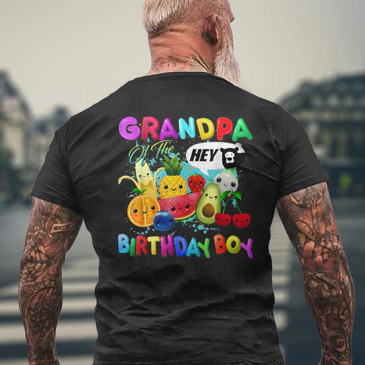 Grandpa Of The Birthday Boy Family Fruit Birthday Party Men's T-shirt Back Print Gifts for Old Men