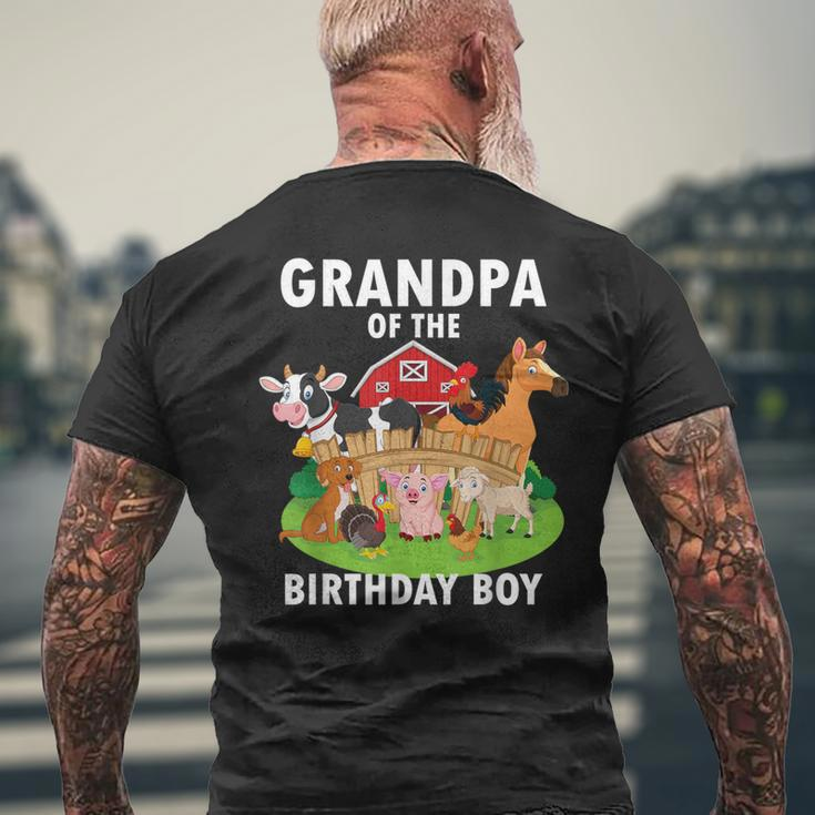 Grandpa Of The Birthday Boy Farm Animals Matching Farm Theme Men's T-shirt Back Print Gifts for Old Men