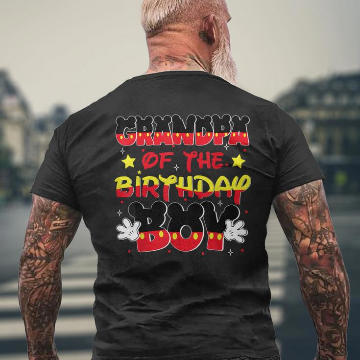 Grandpa Of The Birthday Boy Mouse Family Matching Men's T-shirt Back Print Gifts for Old Men
