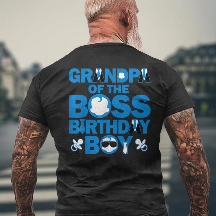 Grandpa Of The Boss Birthday Boy Baby Family Party Decor Men's T-shirt Back Print Gifts for Old Men