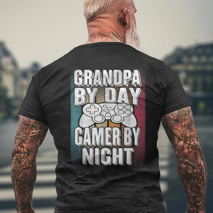 Grandpa By Day Gamer By Night For Father Gamer Men's T-shirt Back Print Gifts for Old Men