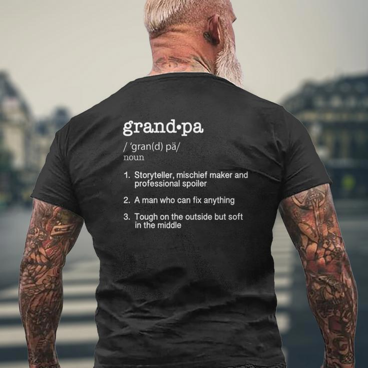 Grandpa Definition Father's Day Mens Back Print T-shirt Gifts for Old Men