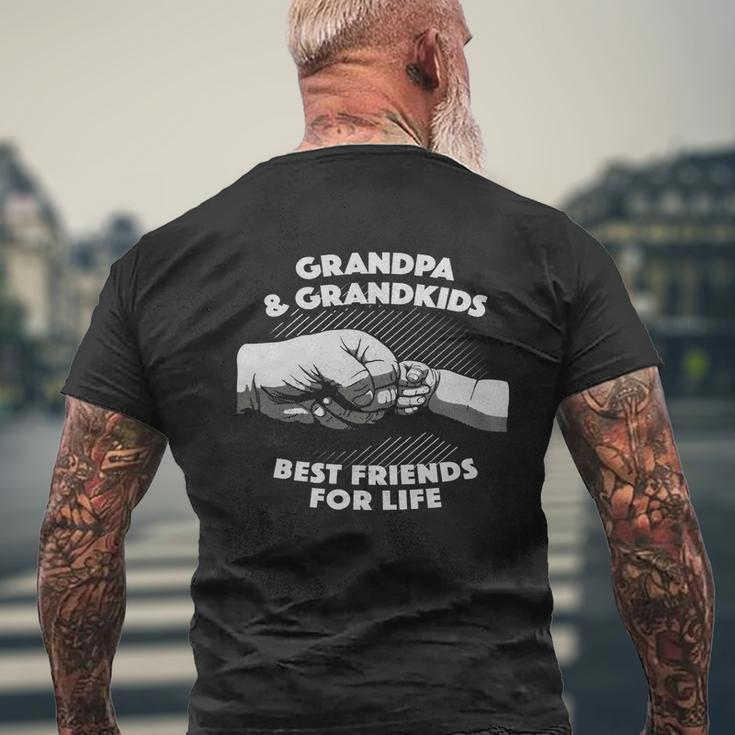 Grandpa And Grandkids Best Friends Life Fist Bump T-Shirt Mens Back Print T-shirt Gifts for Old Men
